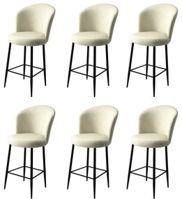 Set de scaune de bar Fora Cream, 6 buc.