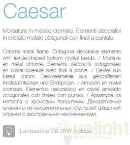Lustra, Pendul cristal, inaltime reglabila, diam.45cm, Caesar SP9 cromo 041827