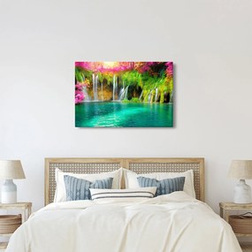 Tablou - Cascada, Lacurile Plitvice, Croația (90x60 cm)
