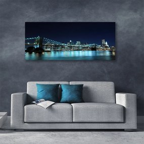 Tablou pe panza canvas Podul Sea Arhitectura Albastru