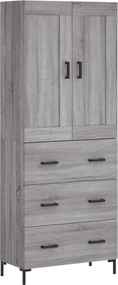 vidaXL Dulap înalt, gri sonoma, 69,5x34x180 cm, lemn compozit