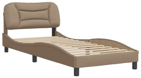 3207964 vidaXL Cadru de pat cu tăblie, cappuccino, 80x200 cm, piele ecologică