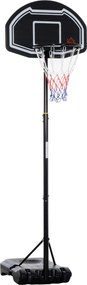 HOMCOM Coș de baschet pentru exterior înălțime reglabilă 160-210 cm cu roți și bază umplută 76x48x254 cm Negru | Aosom Romania