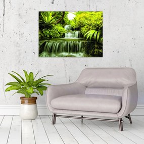 Tablou pe sticlă - Cascade indoneziene (70x50 cm)