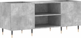 vidaXL Dulap pentru discuri gri beton, 121x38x48 cm, lemn prelucrat