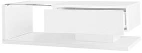 Măsuță de Cafea Modernă cu Raft din Sticlă și Efecte LED, 105x55x32,5 cm, Alb