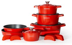 Set oale si tigai marmorate 14 piese Royaly Line RL OS1014 Portocaliu