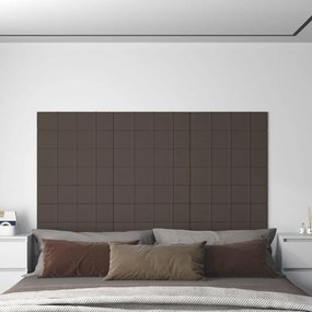 Panouri de perete, 12 buc., taupe, 60x15 cm, textil, 1,08 m   12, Gri taupe, 60 x 15 cm