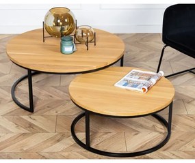 SET 2x măsuță de cafea OAKLOFT 38x90 cm negru/stejar