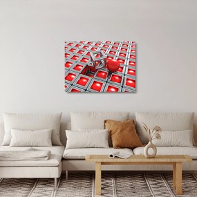 Tablou pe sticlă - Abstract metalic 3D (70x50 cm)
