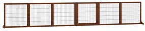PawHut Barieră de protecție pentru câini, pliabilă, din lemn de pin, 432 x 36 x 70 cm, Cafea | Aosom Romania