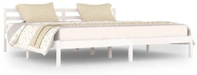 810451 vidaXL Cadru de pat, alb, 200x200 cm, lemn masiv de pin