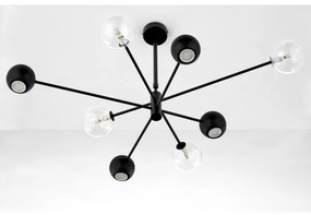 Lustră pe tijă Jupiter 1996 MOKA 4xGU10/10W/230V + 4xG9/10W/230V negru/transparent