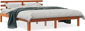 vidaXL Cadru de pat fără saltea, maro ceruit 150x200 cm lemn masiv pin