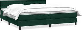 vidaXL Pat box spring cu saltea, verde închis, 180x220 cm, catifea