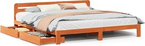 vidaXL Cadru de pat fără saltea, maro ceruit 180x200 cm lemn masiv pin