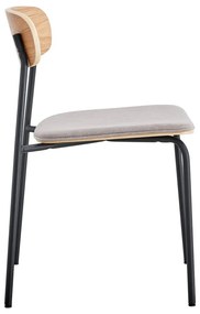 Scaune de dining negre/taupe 2 buc. Adriana – Marckeric