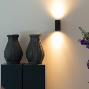 Lampa de perete exterioara moderna din plastic negru cu 2 lumini - Baleno