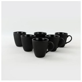 Căni negre 6 buc. din ceramică 0.3 l – Hermia