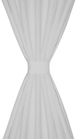 Draperii micro-satin cu bride, 140 x 175 cm, alb, 2 buc. 2, Alb, 175 cm