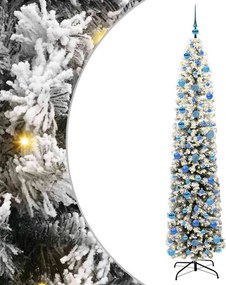 vidaXL Brad de Crăciun artificial Verde 240 cm PVC și oțel și plastic