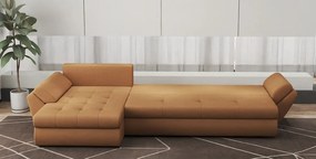 Colțar extensibil dumonde cu ladă de depozitare si sezut confortabil din spuma high-density, Loana XL Enjoy Mango II 335x185 cm