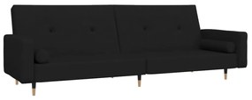 337339 vidaXL Canapea extensibilă cu 2 locuri, 2 perne, negru, catifea