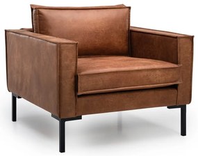 Fotoliu maro din imitație de piele Rate - Scandic