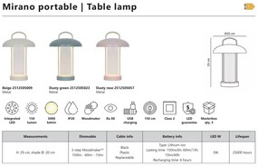 Lampa portabila cu Baterii, 3-step Moodmaker, Mirano bej