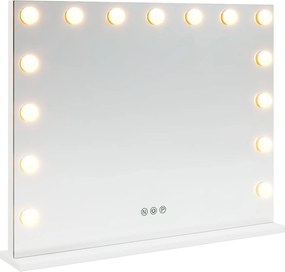 vidaXL Oglindă LED pentru Vanity Alb 58 x 10 x 47 cm Sticlă și Oțel