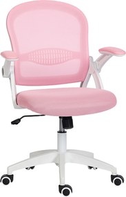 Vinsetto Scaun de Birou Ergonomic, Reglabil, cu Spătar din Plasă și Scaun Captusit, 65.5x61.5x88-97.5 cm, Roz | Aosom Romania