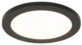 Plafoniera moderna neagra 22.5 cm cu LED inclus IP44 - Steve