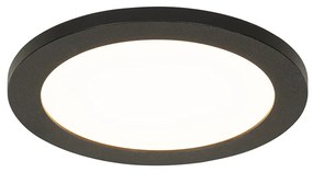 Plafoniera moderna neagra 22,5 cm cu LED IP44 - Steve