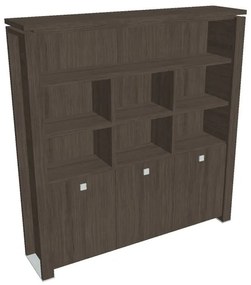 Dulap înalt Verno+ 200 x 46 x 210 cm, cu rafturi, stejar antracit