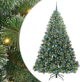 vidaXL Brad de Crăciun artificial cu 300 LED Verde 210 cm PE și PVC