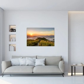 Tablou cu munți în apus de soare (90x60 cm)