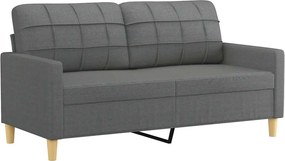 vidaXL Canapea cu 2 locuri, gri închis, 140 cm, material textil