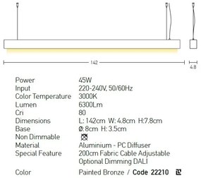 Lustra LED design modern Venda bronz