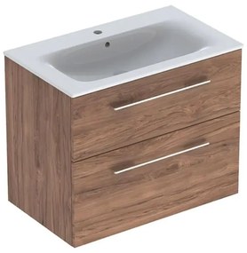 Dulap pentru lavoar 64x79x48 cm, cu lavoar, 2 sertare, nuc hickory Nuc inchis