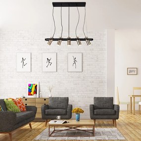 Lustra design industrial cu 5 spoturi LED RAVEN 6430 RX