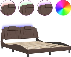 vidaXL Cadru de pat, Viana, cu LED fără saltea, maro, 160x200 cm
