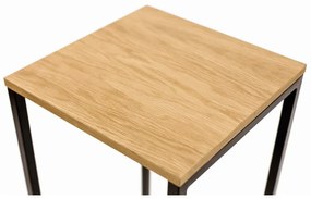 Scaun de bar negru/în culoare naturală cu aspect de lemn de stejar Frame – Woodman
