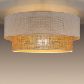 Plafonieră BORHO 1xE27/60W/230V Ø 50 cm albă/iută