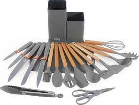 Set ustensile 19 piese Oliver Voltz OV51612BG, Cutite, Silicon, Organizator, Tocator, Gi