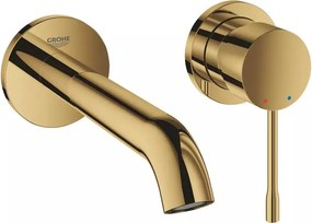 Baterie lavoar incastrata Grohe Essence 18 cm auriu lucios Cool Sunrise fara corp ingropat