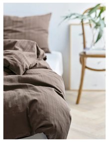 Lenjerie de pat taupe din damasc pentru pat de o persoană, extinsă 140x220 cm Noble – Södahl