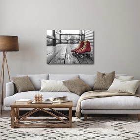 Tablou cu pantofi cu role vechi roșii (70x50 cm)