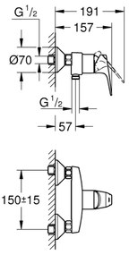 GROHE 23771000 - Baterie de duș START FLOW, crom lucios