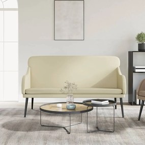 351431 vidaXL Bancă, crem, 110x76x80 cm, piele ecologică