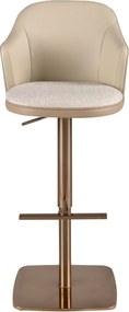 Scaun de bar pivotant cu inaltime reglabila Stool crem/ maro